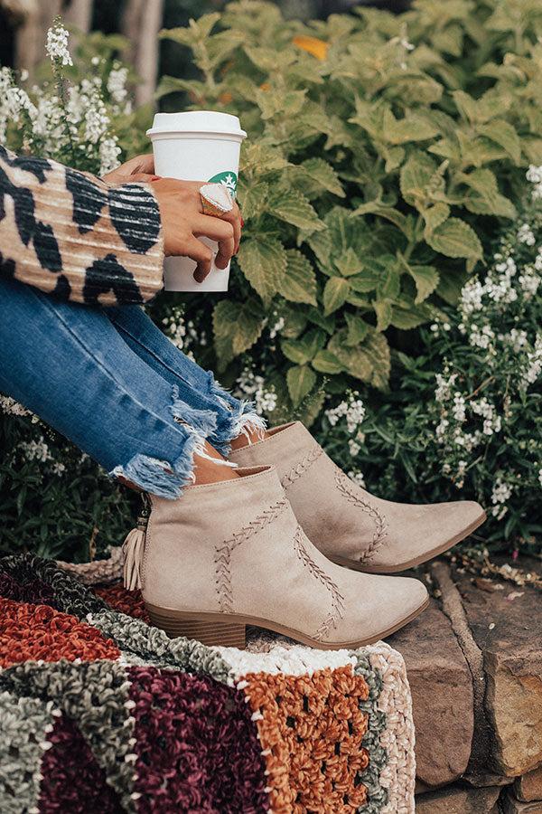 Impressions The Brenna Faux Suede Bootie In Stone