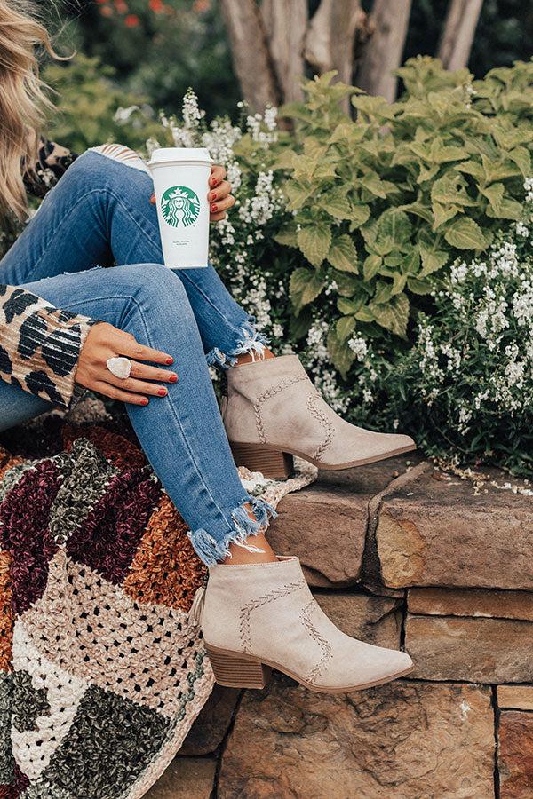 Impressions The Brenna Faux Suede Bootie In Stone
