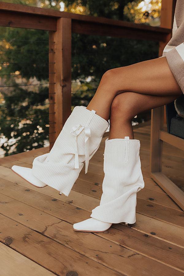 Impressions The Brianna Faux Leather Boot In Ivory