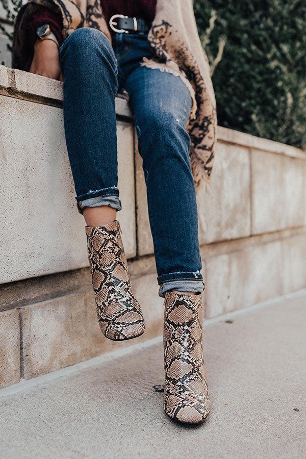 Impressions The Brie Snake Print Bootie