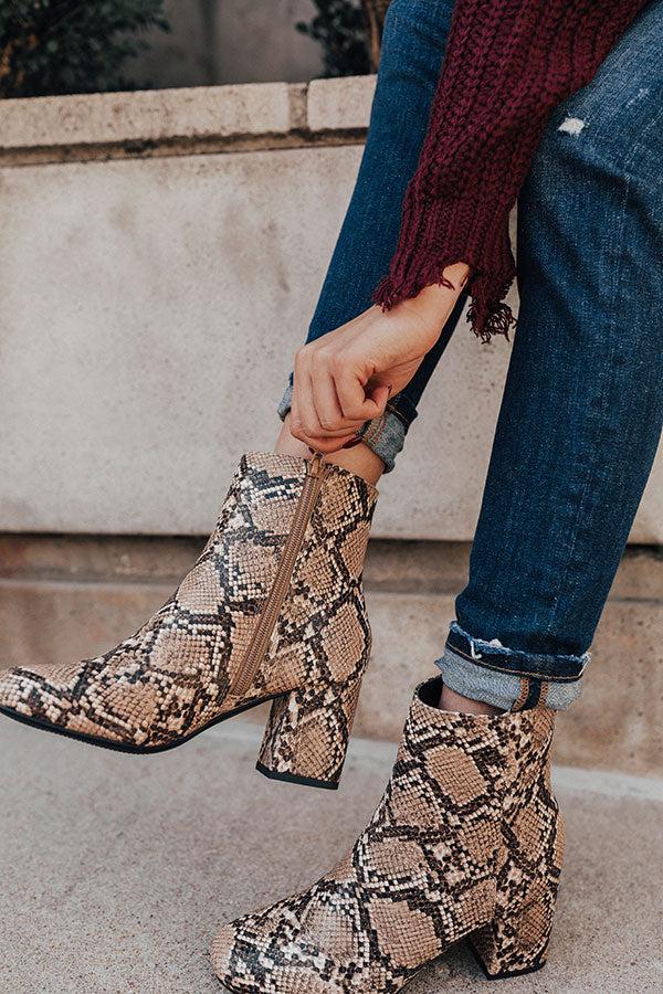 Impressions The Brie Snake Print Bootie