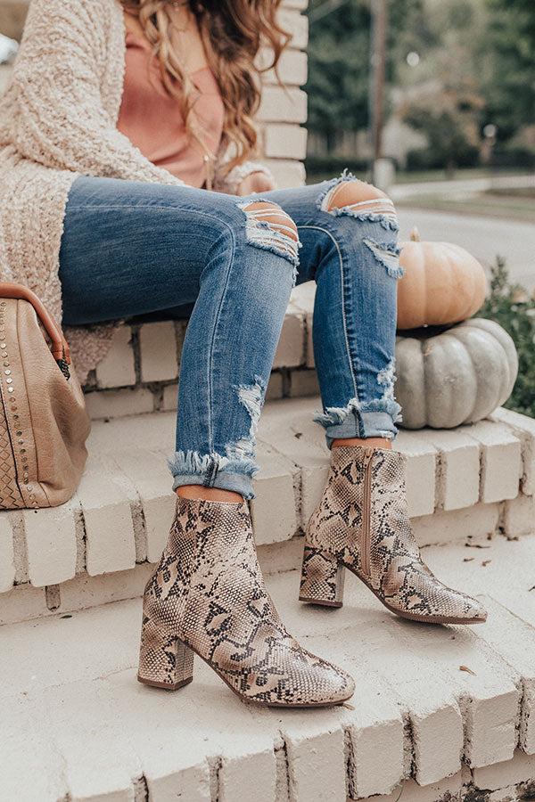 Impressions The Brie Snake Print Bootie