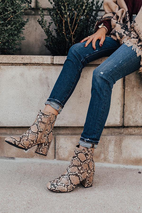 Impressions The Brie Snake Print Bootie