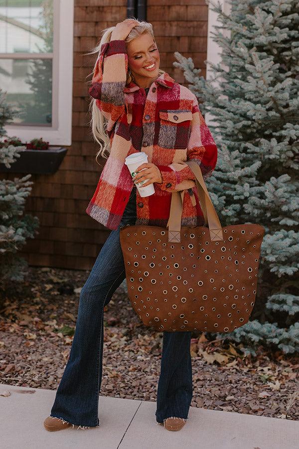 Impressions The Bristol Faux Leather Tote In Brown