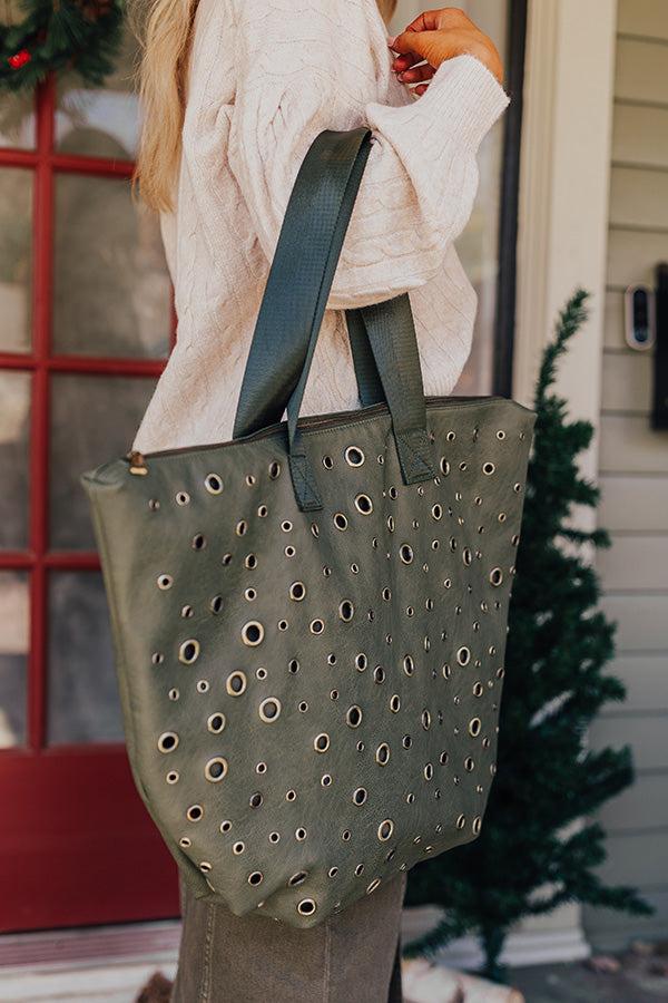 Impressions The Bristol Faux Leather Tote In Olive