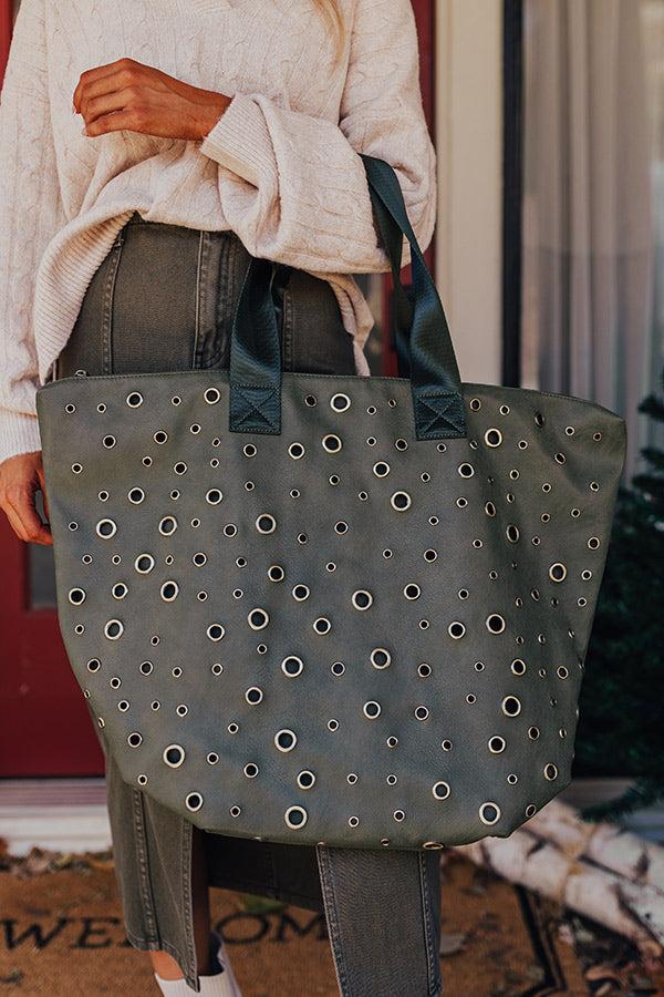 Impressions The Bristol Faux Leather Tote In Olive