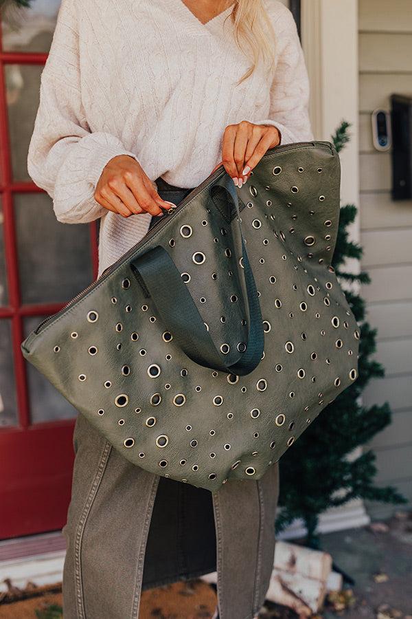 Impressions The Bristol Faux Leather Tote In Olive