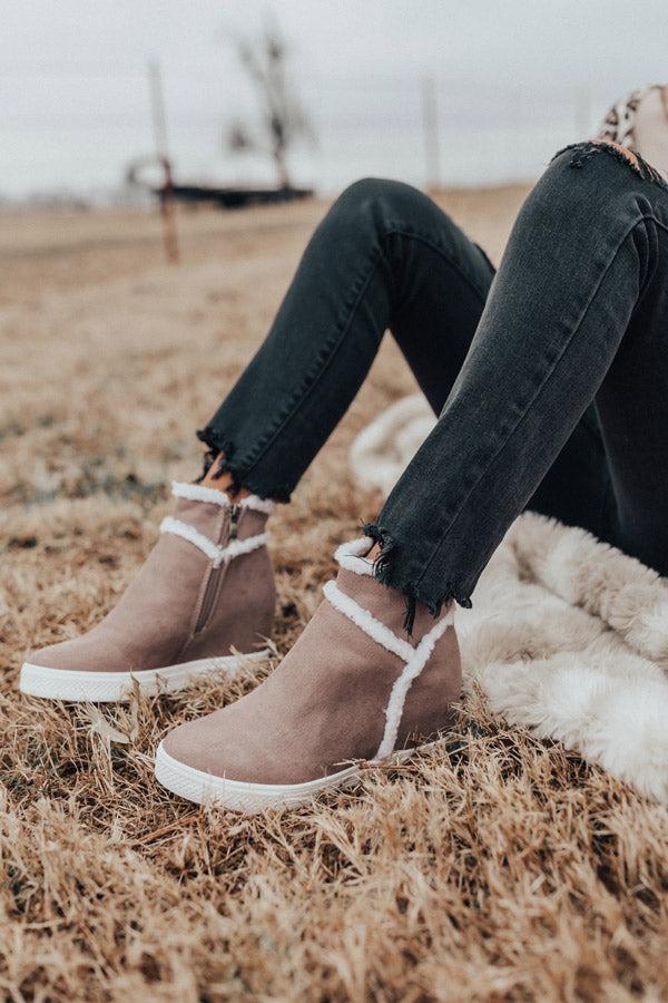 Impressions The Bryant Faux Suede Bootie In Taupe
