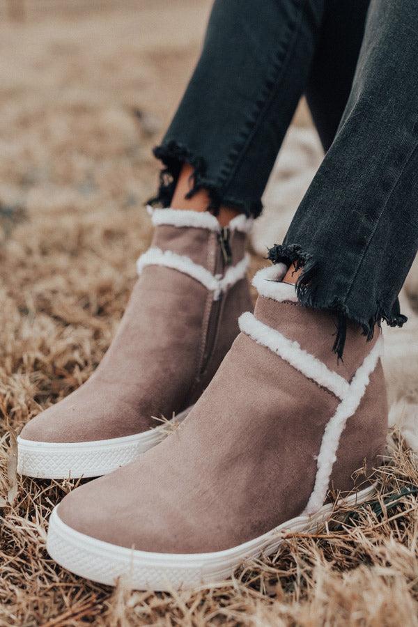 Impressions The Bryant Faux Suede Bootie In Taupe