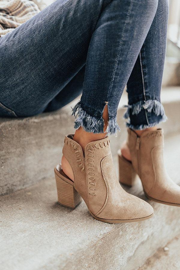 Impressions The Brynn Faux Suede Bootie In Taupe