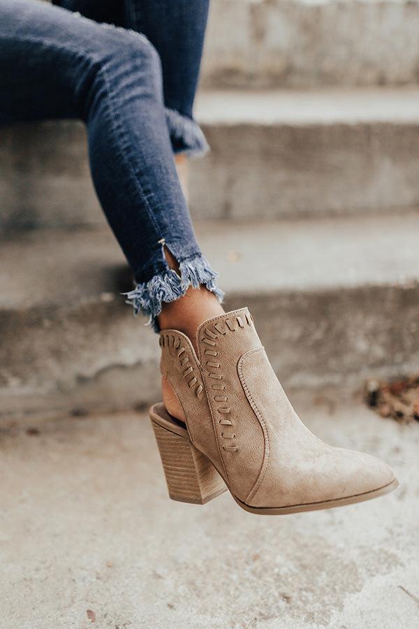 Impressions The Brynn Faux Suede Bootie in Taupe