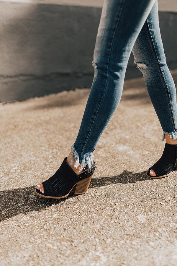 Impressions The Caitlyn Peep Toe Bootie In Black