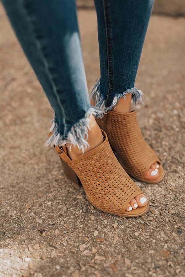 Impressions The Caitlyn Peep Toe Bootie In Camel