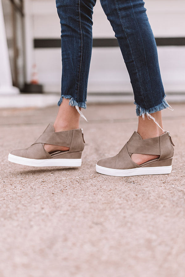 Impressions The Calum Faux Leather Bootie In Taupe