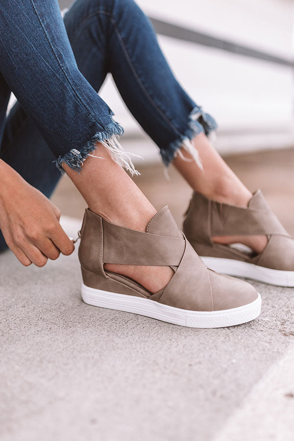 Impressions The Calum Faux Leather Bootie In Taupe