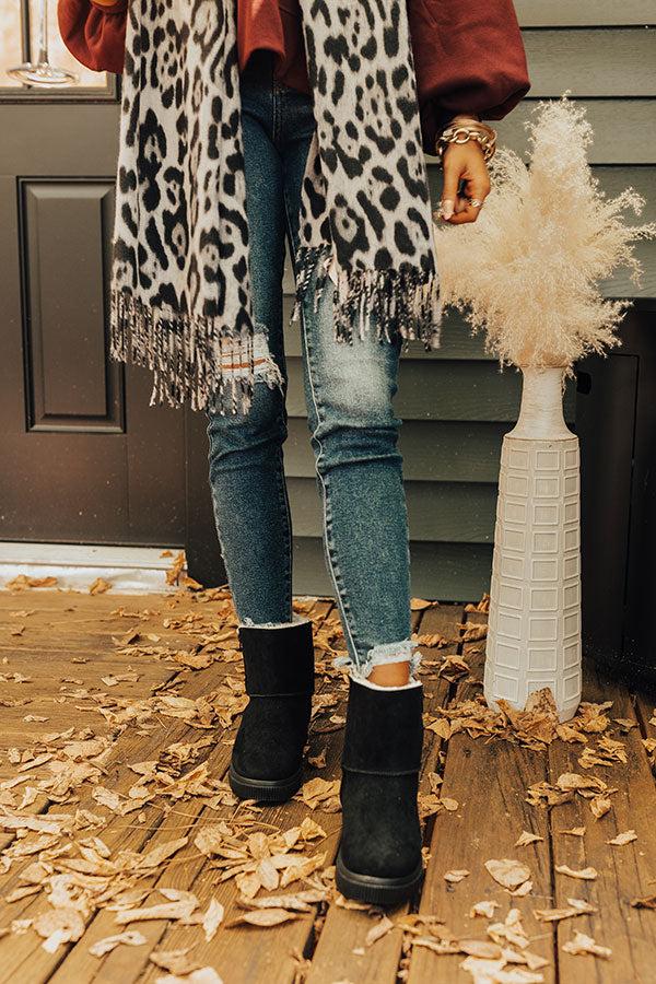 Impressions The Cassie Faux Suede Boot In Black