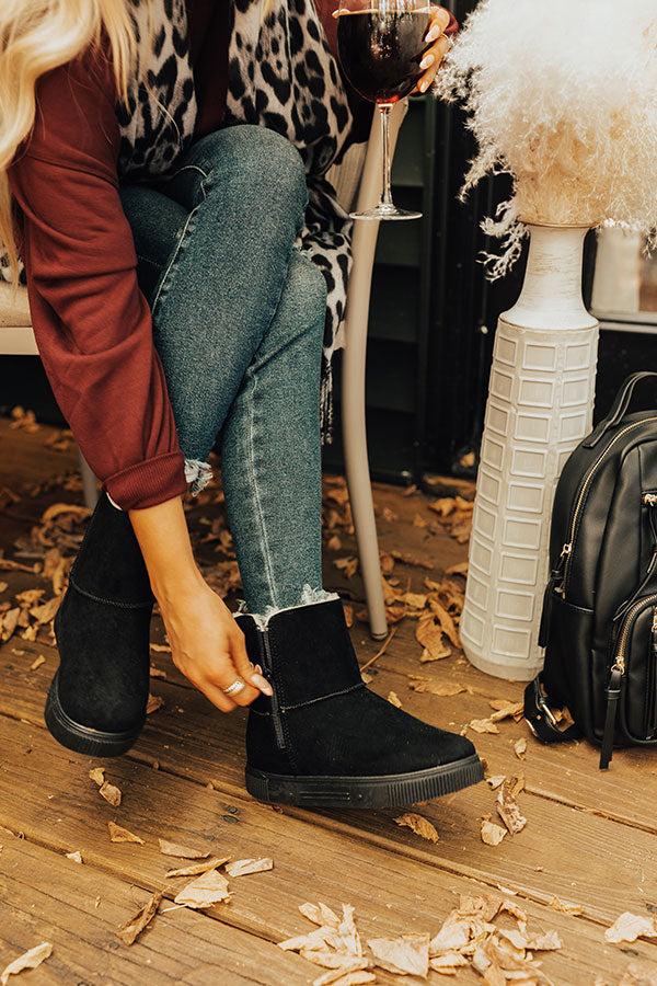 Impressions The Cassie Faux Suede Boot In Black