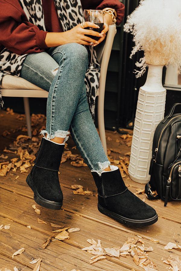 Impressions The Cassie Faux Suede Boot In Black