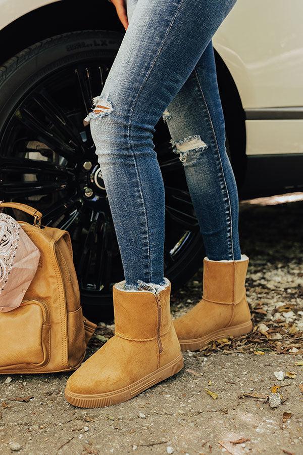 Impressions The Cassie Faux Suede Boot In Tan