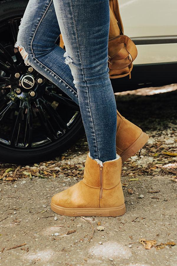 Impressions The Cassie Faux Suede Boot In Tan