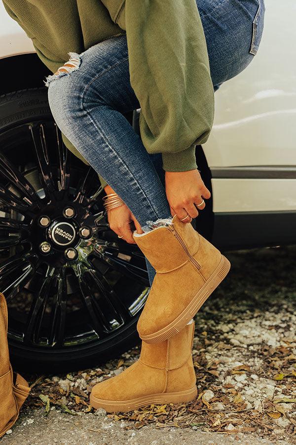 Impressions The Cassie Faux Suede Boot In Tan