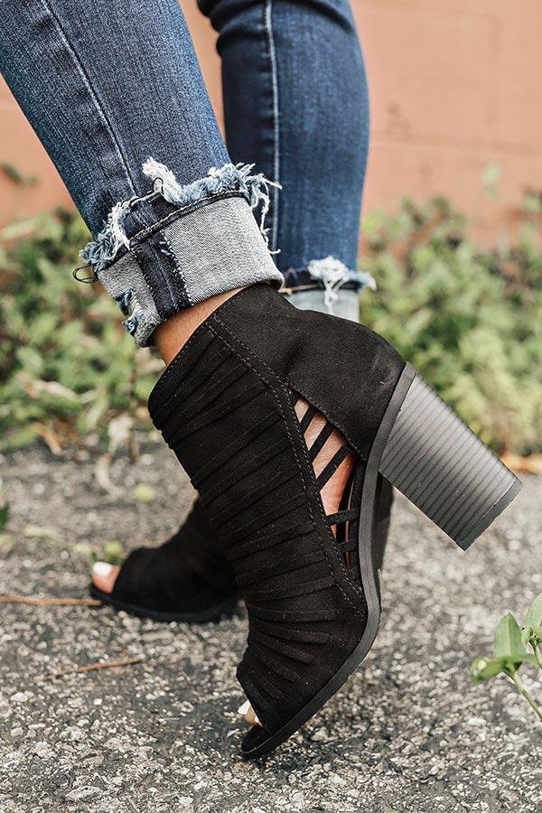 Impressions The Charlie Peep Toe Bootie in Black