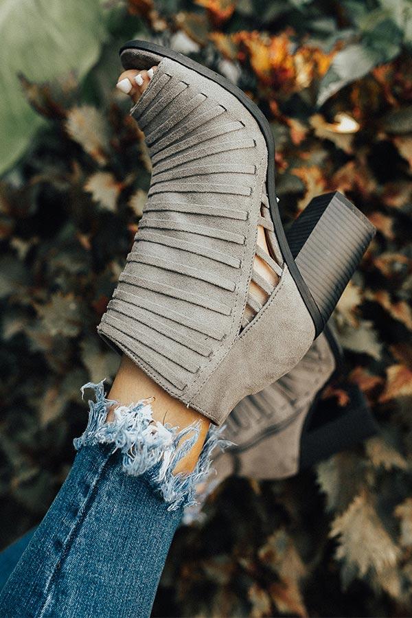 Impressions The Charlie Peep Toe Bootie In Grey