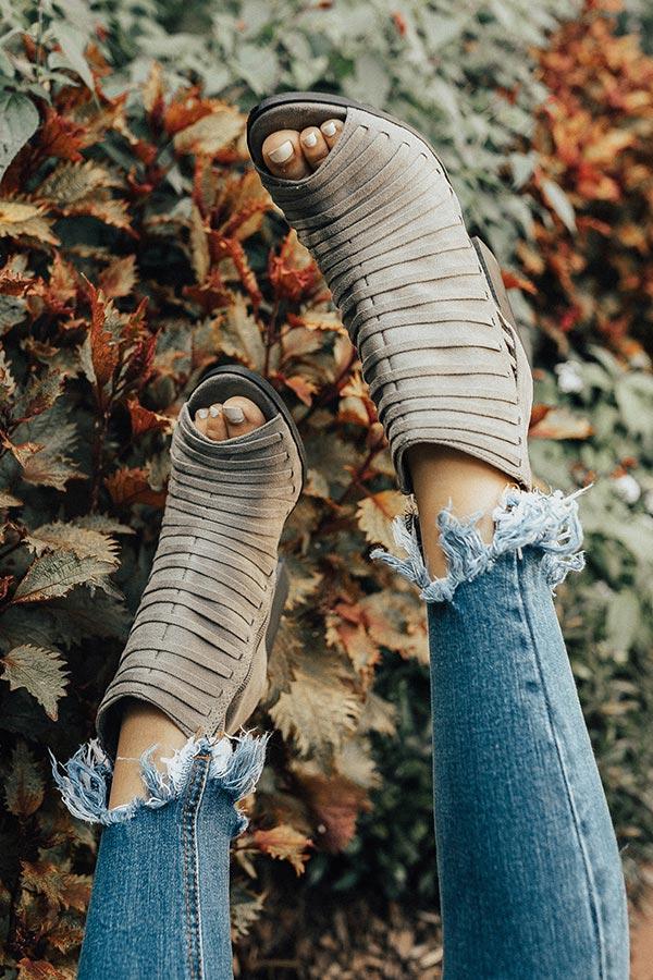 Impressions The Charlie Peep Toe Bootie in Grey