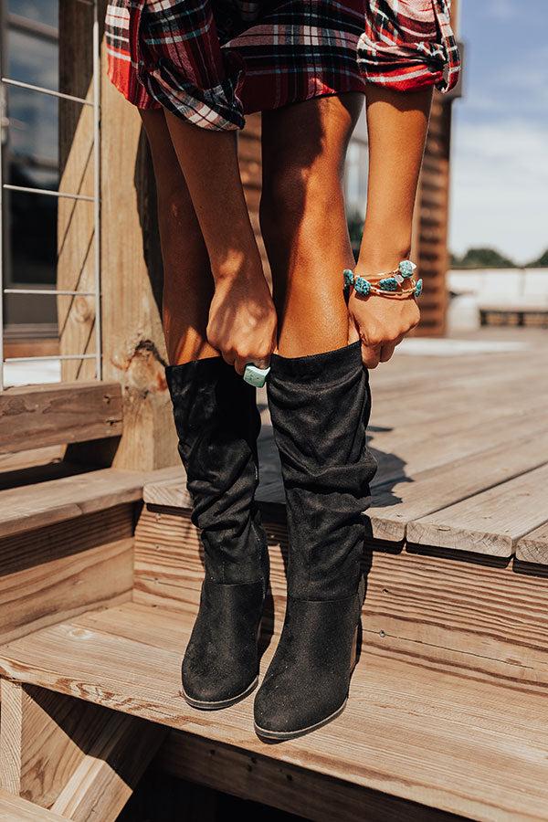 Impressions The Chelsie Faux Suede Boot In Black