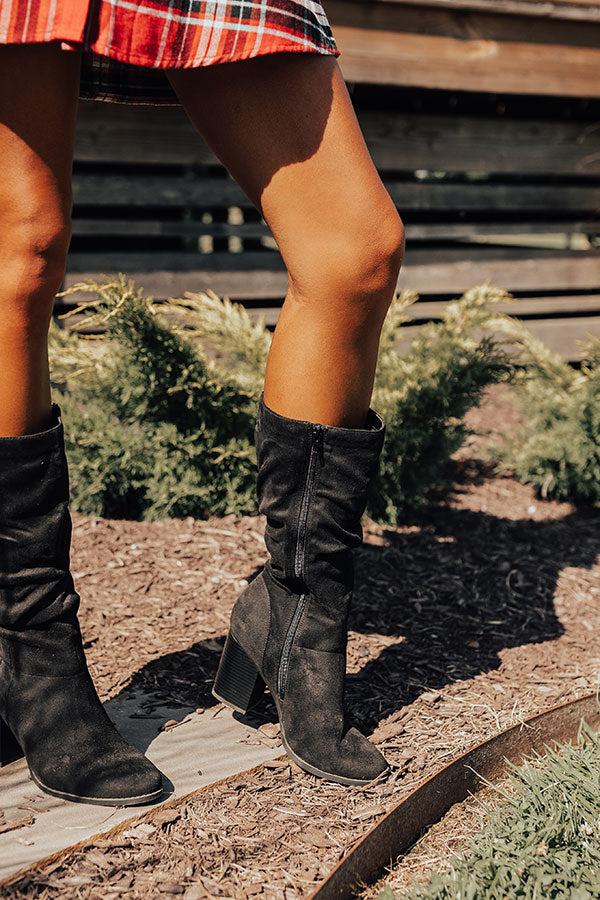 Impressions The Chelsie Faux Suede Boot In Black