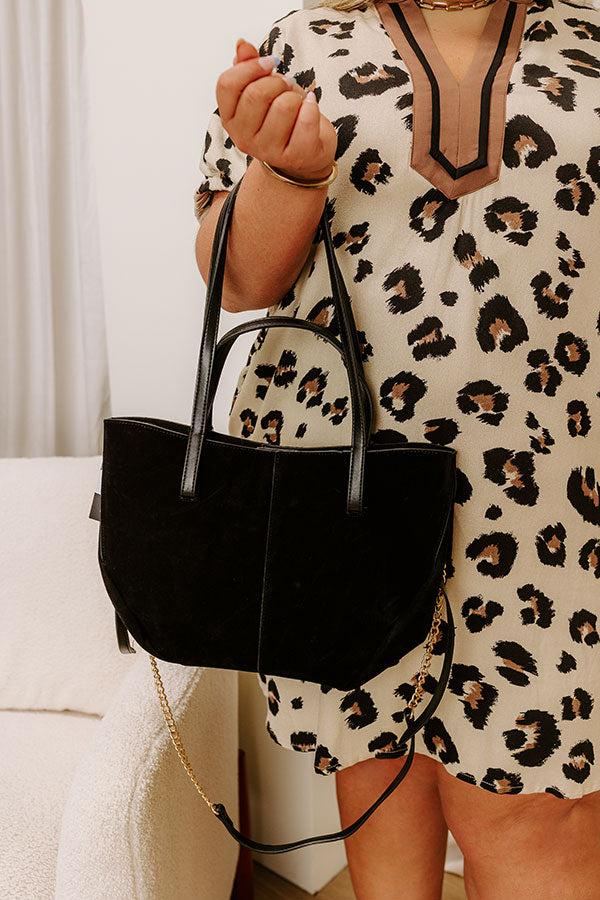 Impressions The City Life Faux Suede Tote In Black