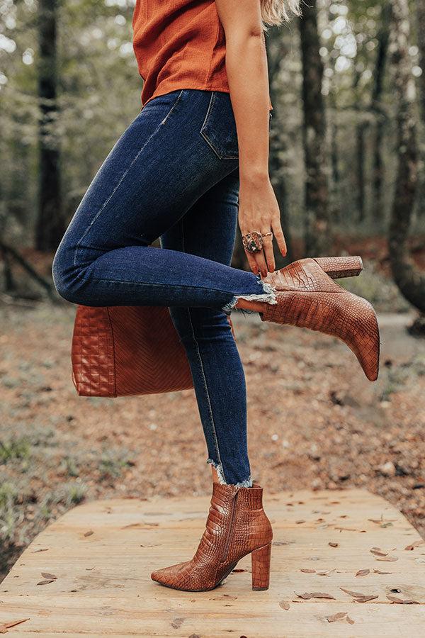 Impressions The Cora Faux Leather Bootie In Brown