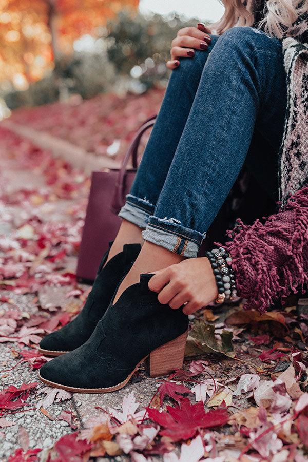Impressions The Corey Faux Suede Bootie In Black