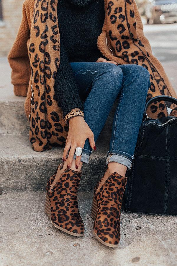 Impressions The Cort Faux Suede Leopard Bootie
