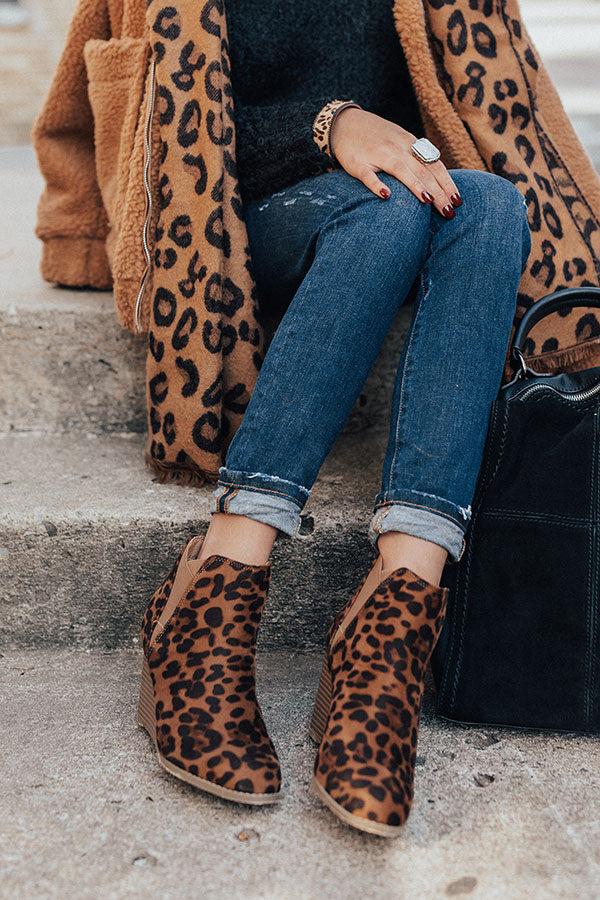 Impressions The Cort Faux Suede Leopard Bootie