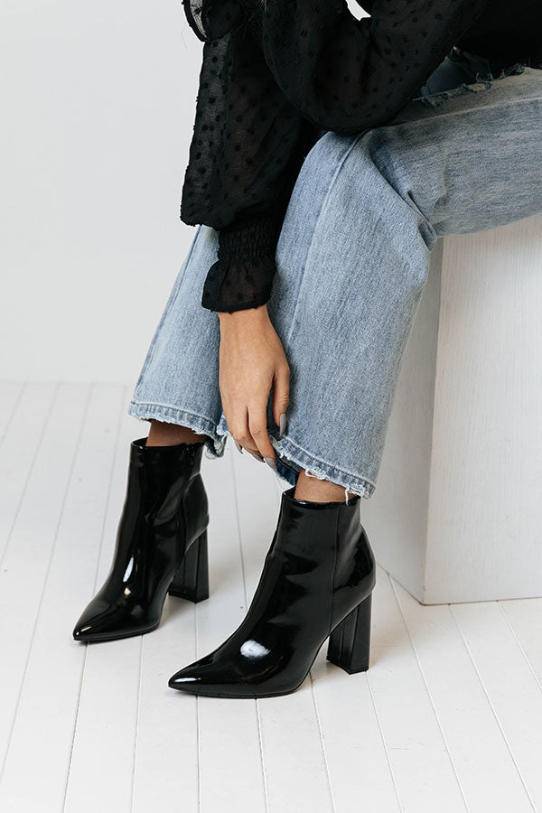 Impressions The Eldora Patent Bootie In Black