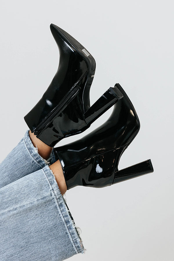 Impressions The Eldora Patent Bootie In Black