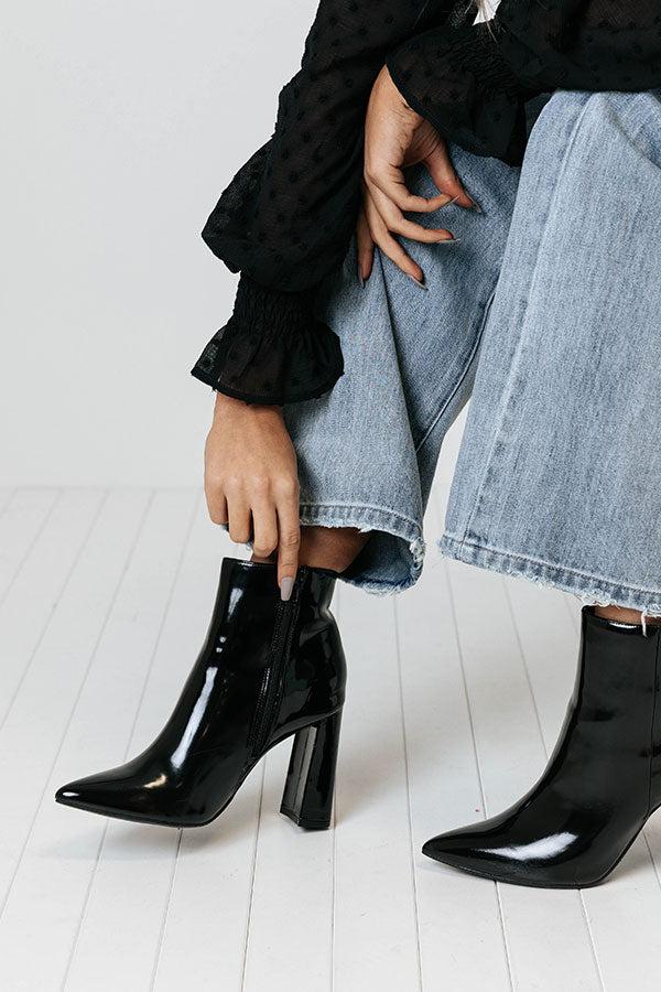 Impressions The Eldora Patent Bootie In Black