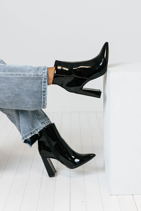 Impressions The Eldora Patent Bootie In Black