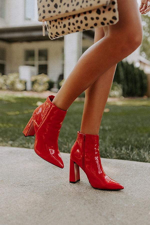 Impressions The Eldora Patent Bootie In Red