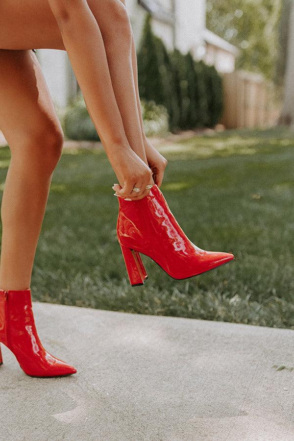 Impressions The Eldora Patent Bootie In Red