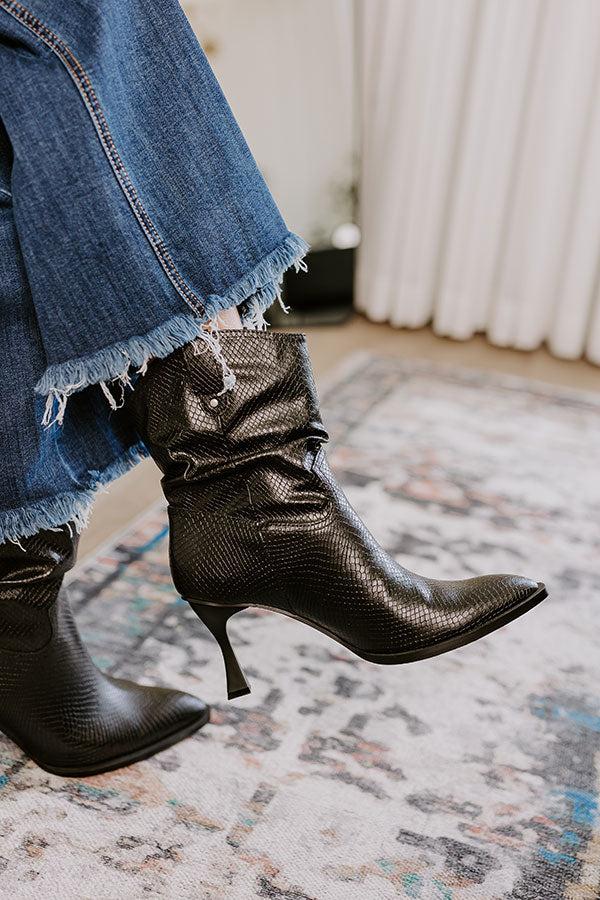 Impressions The Eliza Faux Leather Bootie In Black