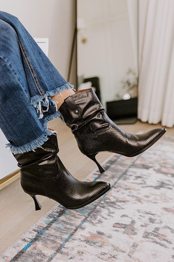 Impressions The Eliza Faux Leather Bootie In Black