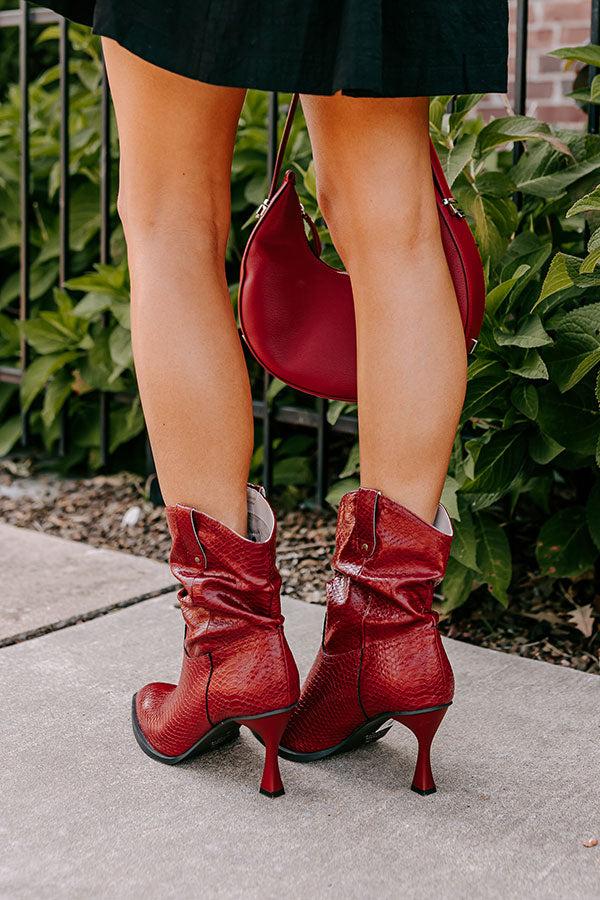 Impressions The Eliza Faux Leather Bootie In Wine