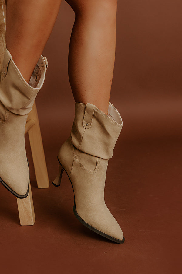 Impressions The Eliza Faux Nubuck Bootie in Khaki