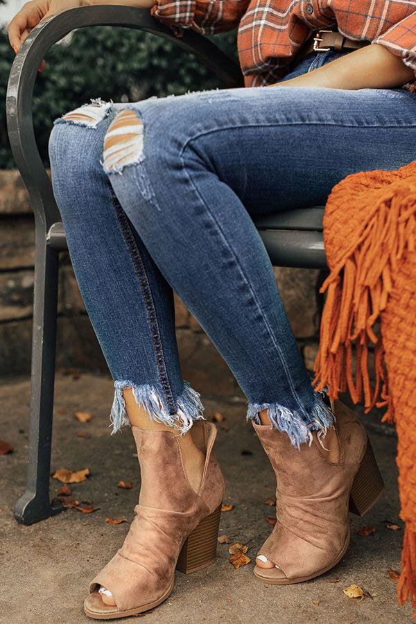 Impressions The Emery Faux Suede Bootie In Taupe