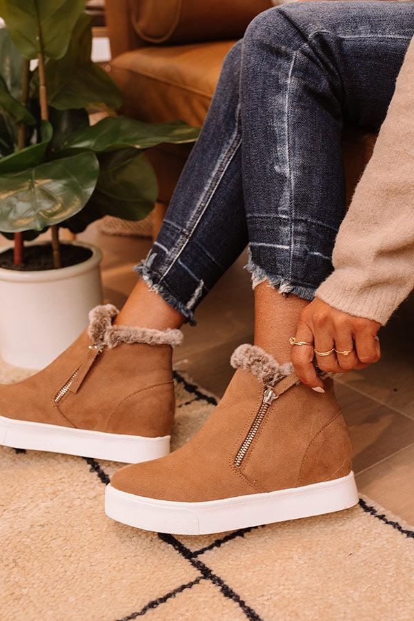Impressions The Etta Faux Suede Bootie In Mocha