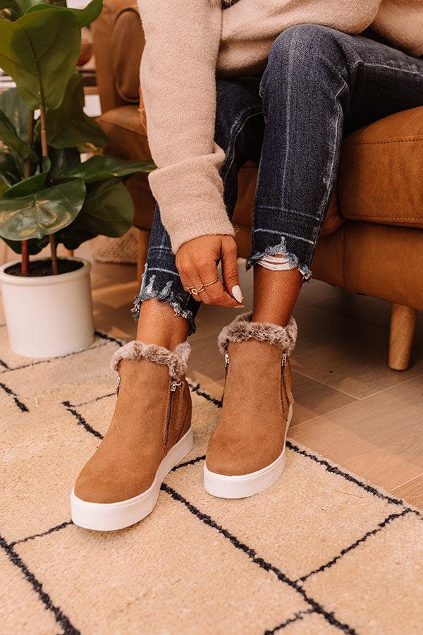 Impressions The Etta Faux Suede Bootie In Mocha