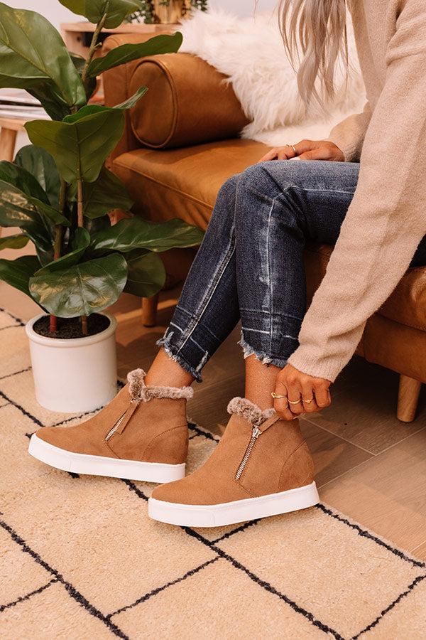 Impressions The Etta Faux Suede Bootie In Mocha