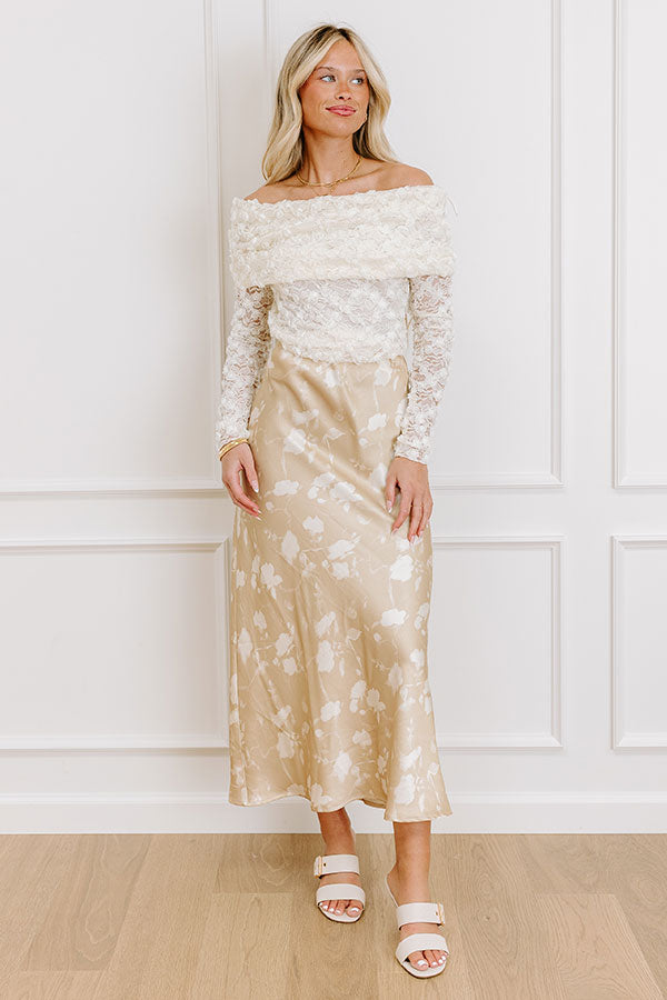 Impressions The Faith High Waist Satin Midi Skirt